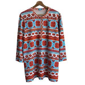 J. McLaughlin For Dillards Mini Dress XL Geo Print Long Sleeves Colorful Tunic